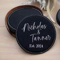 Sublimation personnalisée véritable vierge ronde personnalisée en cuir véritable PU porte-gobelet à thé sous-verre ensemble de tapis pour boissons