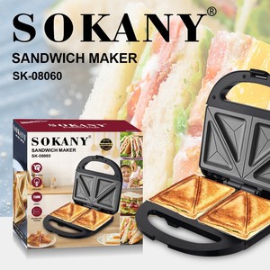 Sandwichera y Waflera SOKANY de 750W con Placas Antiadherentes de Doble Calentamiento para 2 Rebanadas, Automática y Eléctrica para el Hogar - Product Image 1