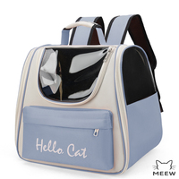 Sac à dos respirant pour animaux de compagnie avec poche avant, sac à dos transparent pour chat et chiot pour les promenades quotidiennes