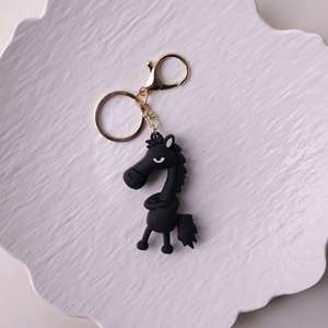 2026 Horse Keychain Bag Charm 3d Horse Shaped Keychain Ornament Lucky <b>Mascot</b> Cool Black Horse PVC Doll - Product Image 4