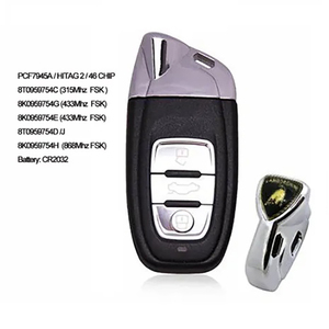 Llave Inteligente de Repuesto para <span class=keywords><strong>Lamborghini</strong></span> A4 A5 Q5 2008-16, Chip PCF7945A/HITAG2/46, Control Remoto 8T0959754C 8T0959754D - Product Image 3