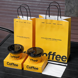 Custom Eco-Friendly Biodegradable Disposable Printed Logo Food Takeaway Kraft Paper Packaging Bags For Coffee Sandwiches & Food