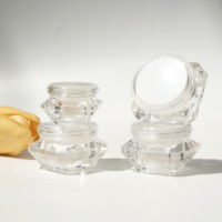 Pots cosmétiques de luxe en forme de bijou 5g 10g 15g, pots à crème pour les yeux en plastique transparent à double paroi