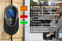 Chargeur de véhicule électrique OEM ODM de niveau 2 EVSE Type 2 / NEMA 14-50P 240V Plug & Play, 5m, 3.5kW, 7kW, 16A/32A, courant réglable, certifié TUV UKCA