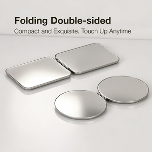 Wholesale Durable Round Metal Hand <b>Mirror</b> Folding <b>Mirror</b> Double Sided Various Shapes Stainless Steel for Beauty Gift - Product Image 3
