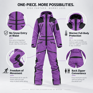 Combinaison de snowboard imperméable 10000 mm pour adultes, doublée en polaire corail, avec capuche réglable, pour sports d'hiver, équipement OEM - Product Image 3