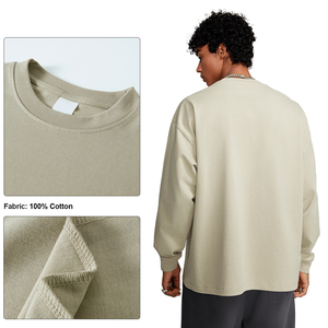 High Quality Heavyweight 425gsm Custom Logo 100% Cotton Blank Tshirt Fashion <strong>Men</strong> <strong>Long</strong> <strong>Sleeve</strong> <strong>t</strong> <strong>Shirt</strong> - Product Image 3