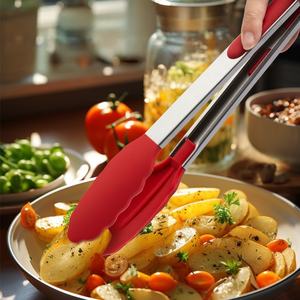 LifeTop Kitchen <strong>Tongs</strong> with Silicone Tips <strong>Tongs</strong> for Cooking Heat Resistant Stainless Steel Locking <strong>Tong</strong> - Product Image 4