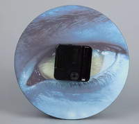 Cadre photo rond en verre vierge de sublimation personnalisé de 20 cm, horloge BL-27