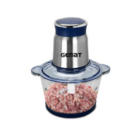 Vente en gros de 2 litres de hachoir à viande éplucheur ail fufu machine hachoir multifonctionnel 300w hachoir à viande bol en verre hachoir à nourriture