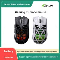 Souris de jeu photoélectrique Keywin New V3 légère, perforée, ergonomique, à 6 boutons, avec suivi optique, pour le jeu en trois modes, e-sport, RGB