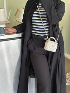 Loriya di alta qualità di lusso Abaya vestito elegante per le donne turco islamico modesto usura con <span class=keywords><strong>pantaloni</strong></span> in poliestere per l'autunno - Product Image 6