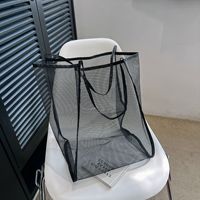 Sac fourre-tout de plage en maille de nylon à la mode personnalisé sac à main imperméable pour les courses en plein air sac de rangement réutilisable facile à transporter lettre