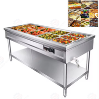 Bain-marie à gaz ou électrique, table chauffante pour buffet, chauffe-plats en acier inoxydable pour hôtel, cuisine, restauration