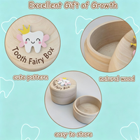 Boîte à dents de la Fée des Dents pour filles, boîte en bois avec dents 3D, pour ranger les dents perdues, souvenir, boîte de rangement pour dents de lait, cadeau