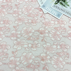 Usine directe broderie dentelle tissu dames sous-vêtements pyjamas haut de gamme femmes décoration de mariage brodé dentelle tissu - Product Image 5