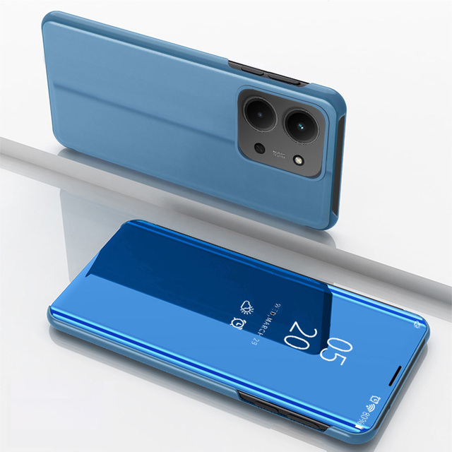 Luxury Phone Case for Xiaomi Redmi 15C 171MM 173MM/14C/13C Clear Mirror View Flip Back Phone case Cover for Redmi 15C