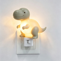 Lampe murale décorative à thème dinosaure de dessin animé, nouveauté 2026, éclairage décoratif certifié UL, veilleuse à brancher avec interrupteur à bascule