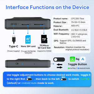 Carlinkit Ae Hộp Xe <span class=keywords><strong>TV</strong></span> Video Ai Hộp <span class=keywords><strong>Android</strong></span> 13 Qcm6125 128GB lên đến 512GB Không Dây Xe Chơi Adapter Carplay Dongle Đối Với Youtube - Product Image 2