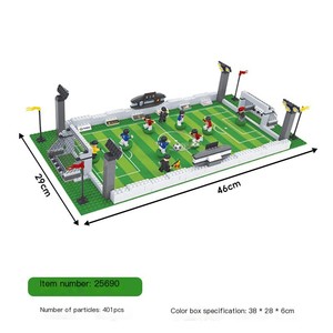 Set blok bangunan MOC tangkai mikro edukasi lapangan sepak bola mainan sepak bola perakitan plastik untuk anak-anak 2025 produsen - Product Image 3