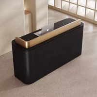 Comptoir de caisse compact en bois, comptoirs de réception pour magasins de vêtements noirs, salons de coiffure
