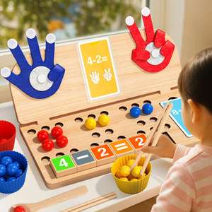 Popular Preschool Learning Toy Number Cognition Finger Math <b>Clip</b> Beads Matching Game Early Education Montessori for Unisex Kids - Product Image 2