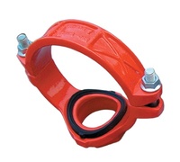 Raccord en T mécanique en fonte ductile rainurée et filetée, galvanisé, peint en rouge, conforme aux normes UL FM ASTM A536, pour réseau d'irrigation