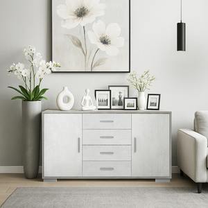 ARMADIETTO MODULARE DOPPIO CM 174X41 H. 84 CEMENTO E OXIDE BIANCO - Product Image 1