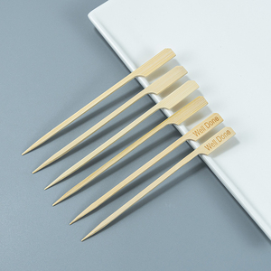 Tre teppo xiên <span class=keywords><strong>kabob</strong></span> Kebab phân hủy sinh học dài Thịt <span class=keywords><strong>BBQ</strong></span> gỗ xử lý cắm trại không dính xiên - Product Image 5