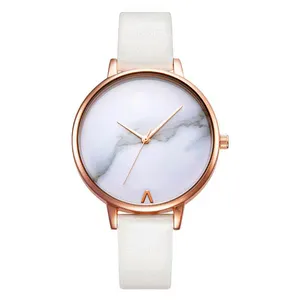 Incroyable à première vue montre-bracelet pour dames nouvelles montres les plus vendues en acier inoxydable/bracelet en cuir véritable montres à quartz pour femmes