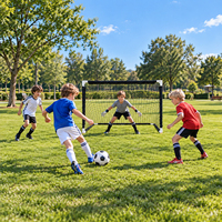 Lot de 2 buts de football miniatures pliables en plastique, ensemble de buts de soccer en PVC détachables, faciles à plier pour jeu double face en maternelle