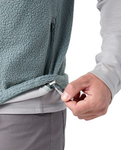 <strong>Men's</strong> <strong>Fleece</strong> Zip Up Vest, Hybrid Softshell Shoulder Panels Adjustable Hem Warm Outdoor Layering <strong>Gilet</strong> - Product Image 4