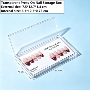 Boîte de présentation transparente double couche pour <span class=keywords><strong>nail</strong></span> <span class=keywords><strong>art</strong></span>, conteneur pour faux ongles en acrylique, vente en gros, longue durée - Product Image 2