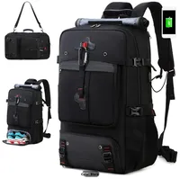 Nouveau Unisexe Extra-Large Capacité Étanche Oxford Sac À Dos En Plein Air Extensible Voyage Embarquement Sac À Dos Lettre 56-77L Bagages Sac