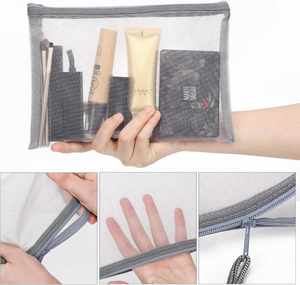Eco-friendly Plastic Document Pouch Nylon Branded Organizer Pouch Travel <b>Storage</b> Makeup Clear Organizer Mesh Zipper Pouch - Product Image 4
