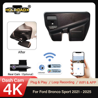 Holroadx Caméra embarquée 4K double objectif pour Ford Bronco Sport/Bronco/Bronco Raptor 2021 – Enregistreur vidéo alimenté par la boîte à fusibles