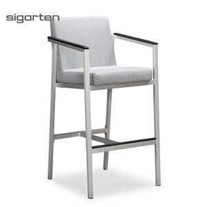 Sigarten Juego de sillas y taburetes de mesa y Bar de centro de cristal de estilo moderno para jardín, patio o muebles de restaurante al aire libre - Product Image 3