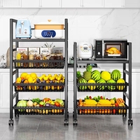 Fabriek Outlet Multi-Functionele Metalen Opbergkar Multi-Tier Keuken Rollende Trolley Huishoudelijke Groente Fruit Opslag Rack