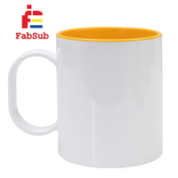 Tasse de sublimation de haute qualité tasse de couleur intérieure en polymère de 11 oz tasses de sublimation personnalisables de logo personnalisé pour le transfert de chaleur