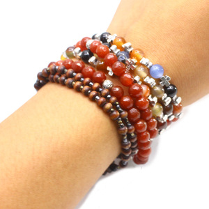 Bracelet en pierre naturelle perlée, design croix, cordon élastique, bijoux de mode, cadeau - Product Image 4