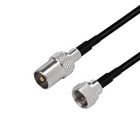 Cable Coaxial RF Tipo F a TV Personalizado, Cable de Extensión de Antena RG58 con Doble Blindaje
