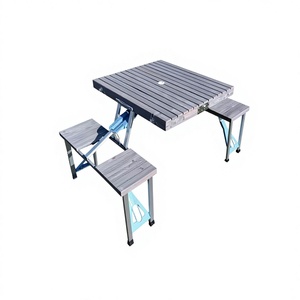 Bộ bàn ghế gấp gọn ngoài trời bằng gỗ chắc chắn và hợp kim nhôm, nhẹ, chống thấm nước - Dùng cho dã ngoại, ăn uống di động - Product Image 1