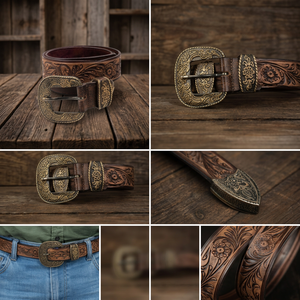 Ceintures en cuir véritable de buffle vintage, longueur personnalisée, boucle à ardillon, imperméables, durables, largeur 3,8 cm, pour homme - Product Image 5