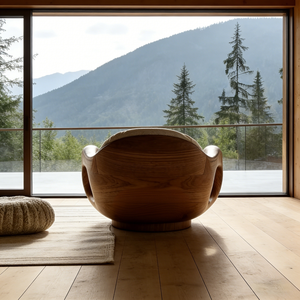 เก้าอี้พักผ่อนแบบปรับเอนได้รุ่น Minoda Disen Aesthetic First Class Cabin Single Lounger สีวอลนัท ทำจากไฟเบอร์กลาส - Product Image 4