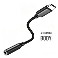 Convertidor de Audio Tipo C a 3.5mm, Cuerpo Metálico, Cable Trenzado, con Chip DAC Integrado