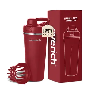 Everich nuovo Design brevettato Shaker tazza isolato in acciaio inox bottiglia di acqua con frusta, 24oz proteina Shaker bottiglia da palestra