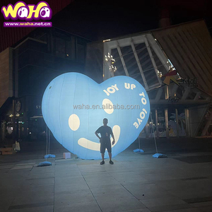 Globo Inflable Gigante de PVC con Forma de Corazón Rojo para Exteriores, Decoración de San Valentín, Fiestas, Eventos, Bola de Espejos, Navidad, 8-10 pies, <span class=keywords><strong>Waha</strong></span> - Product Image 2