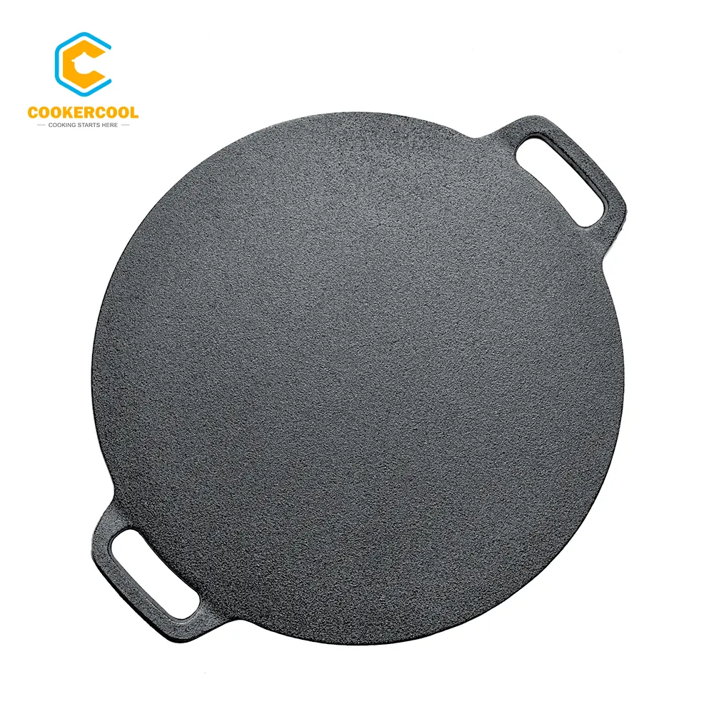 Cookercool Cắm Trại Pre-dày Dạn Gang 12 Inch Crepe Pan Pancake Grill Pizza Pan Skille