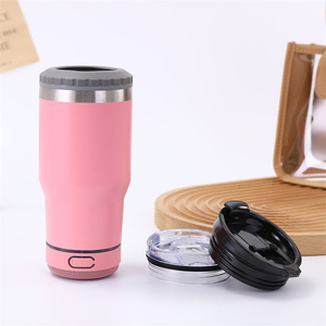 Vaso Térmico Aislado de Acero Inoxidable de 14oz con Altavoz de Música, Enfriador de Latas de Cerveza con Tapa - Product Image 5