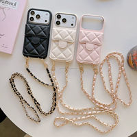 Étui de luxe en cuir pour téléphone avec bandoulière et pochette, compatible iPhone 18 Pro Max, toutes séries 17, 16, 15, 14, 13